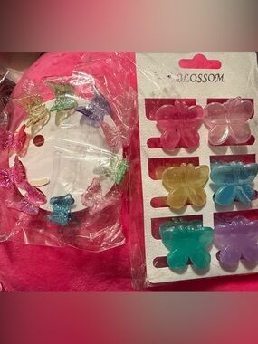 Colorful Translucent Butterfly Hair Clips - Pack